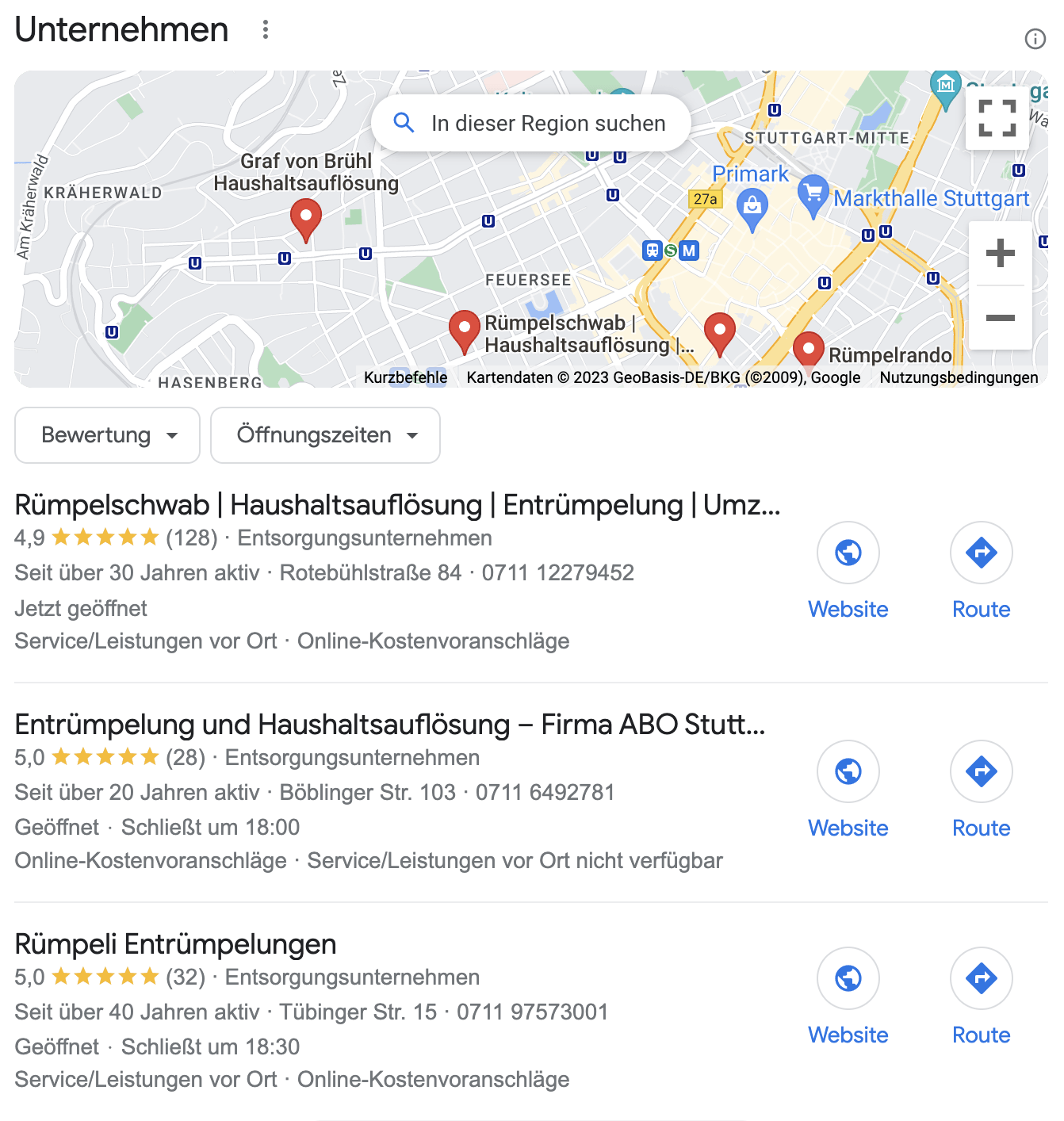 google maps ranking